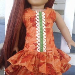 18 inch Doll dress, 18 inch doll clothes, American made clothes for 18 inch girl dolls, Girls dress, AG Doll dress,doll dress with baret