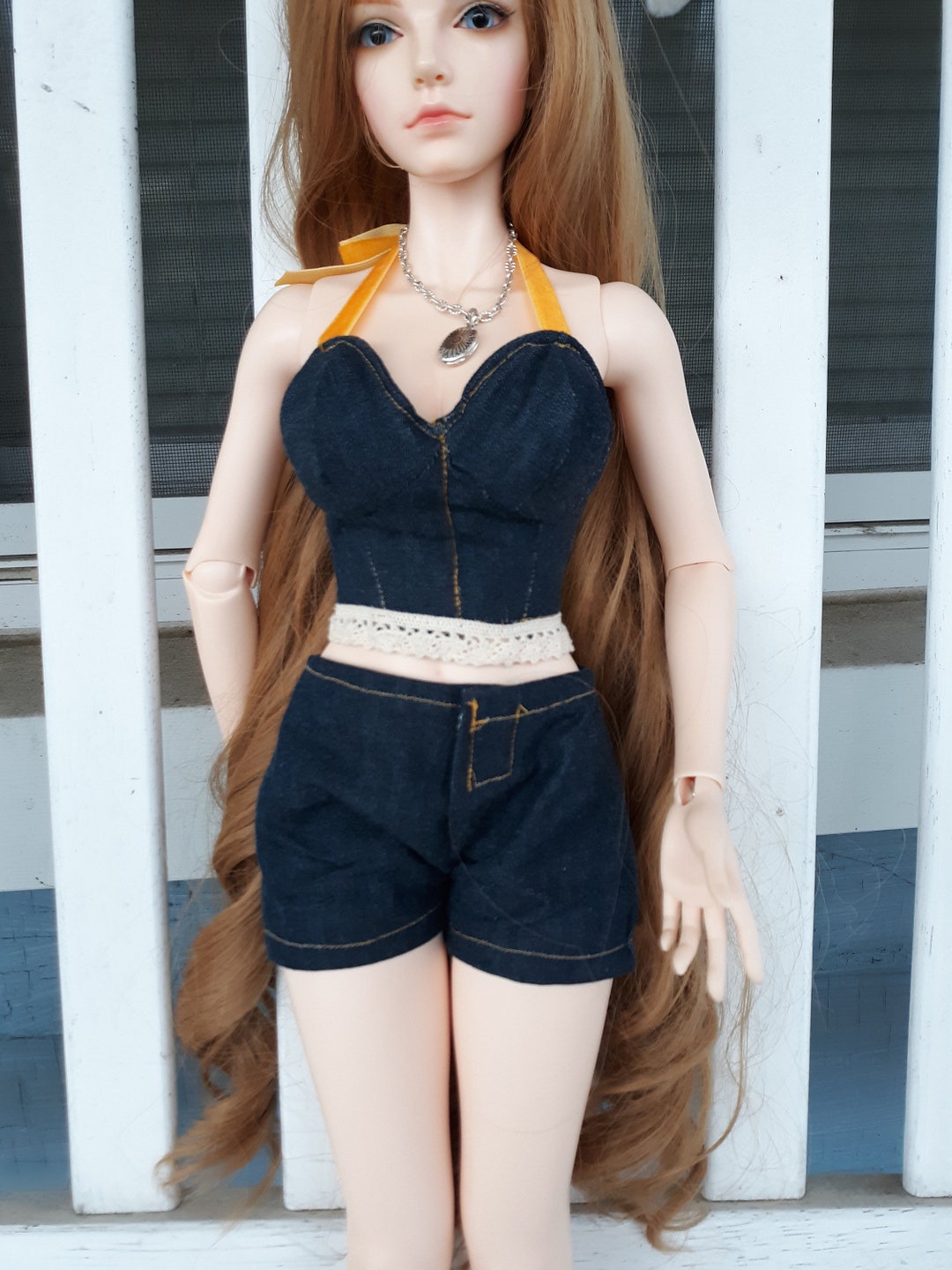 BJD Doll Dress, for 1/3 Scale Doll. BJD Bustier and Short Set, BJD Doll