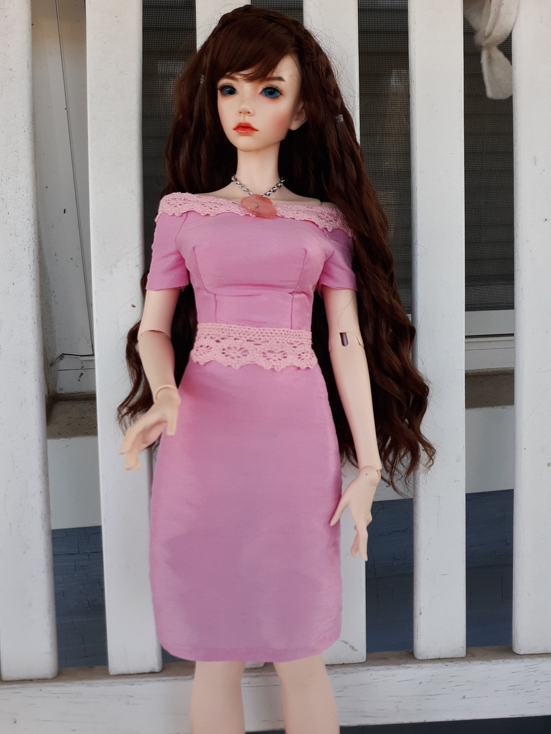 BJD Doll Dress, for 1/3 Scale Doll. BJD Pink Doll 2 Pc Set, BJD Doll