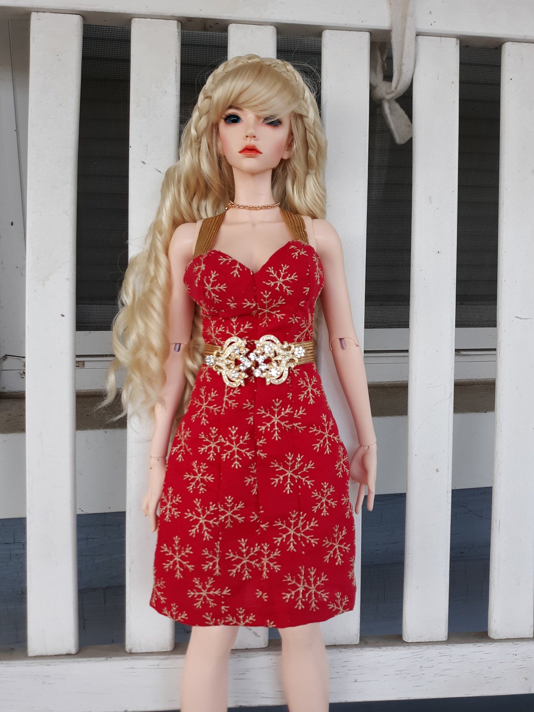 BJD Doll Dress, for 1/3 Scale Doll. BJD Red Doll Dress, BJD Doll
