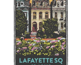 St. Louis Gesture Series, Lafayette Square, St Louis Art, Travel Print, Home Decor, Wedding Gift, House Warming, Giclée Print