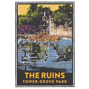 St. Louis Geste Serie, Die Ruinen im Tower Grove Park, St. Louis Kunst, Reisedruck, Wohndekor, Hochzeitsgeschenk, House Warming, Giclée-Druck