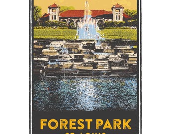 St. Louis Gesture Series, The World Fair Pavilion in Forest Park. St Louis Art, Travel Print, Home Decor, Wedding Gift, Giclée Print
