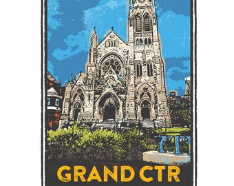 St. Louis Gesture Series, St Francis Xavier College Church, St Louis Art, Travel Print, Home Decor, Wedding Gift, House Warming