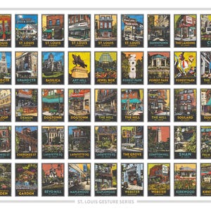 Série St. Louis Gesture 36 x 61 cm, impression de voyage, décoration d'intérieur, cadeau de mariage, pendaison de crémaillère, impression giclée