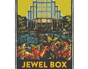 St. Louis Gesture Series, The Jewel Box in Forest Park, St Louis Art, Travel Print, Home Decor, Wedding Gift, House Warming, Giclée Print