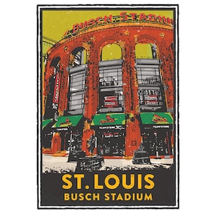 St. Louis Gesture Series, Busch Stadium, St Louis Art, Travel Print, Home Decor, Wedding Gift, House Warming, Giclée Print