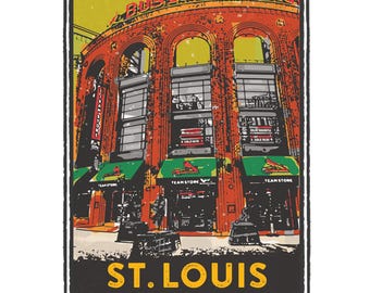 St. Louis Gesture Series, Busch Stadium, St Louis Art, Travel Print, Home Decor, Wedding Gift, House Warming, Giclée Print