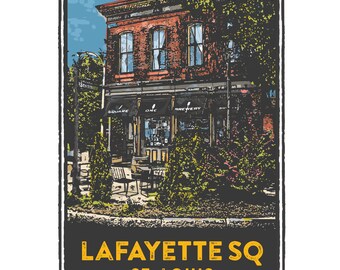 St. Louis Gesture Series, Square One Brewery in Lafayette Square, St Louis Art, Travel Print, Home Decor, Wedding Gift, House Warming