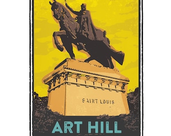 St. Louis Gesture Series, Art Hill in Forest Park, St Louis Art, Travel Print, Home Decor, Wedding Gift, House Warming, Giclée Print