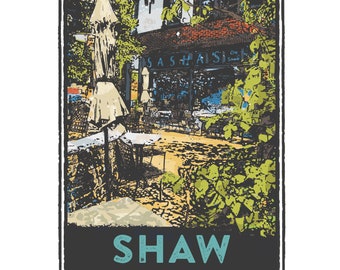 St. Louis Gesture Series, Shaw Neighborhood featuring Sasha's on Shaw, St Louis Art, Travel Print, Home Decor, Wedding Gift, House Warming