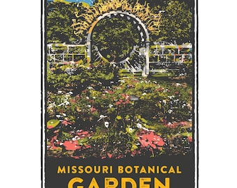 St. Louis Gesture Series, Missouri Botanical Garden's Chihuly entry to the Rose Garden, St Louis Art, Travel Print, Home Decor, Wedding Gift
