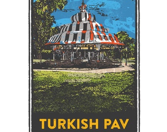 St. Louis Gesture Series, The Turkish Pavilion in Tower Grove Park, St Louis Art, Travel Print, Home Decor, Wedding Gift, House Warming