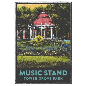 St. Louis Gesture Serie, Der Notenständer im Tower Grove Park, St. Louis Kunst, Reisedruck, Wohnkultur, Hochzeitsgeschenk, Hauseinweihung