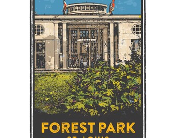 St. Louis Gesture Series, The Muny in Forest Park. St Louis Art, Travel Print, Home Decor, Wedding Gift, House Warming, Giclée Print
