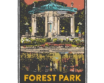 St. Louis Gesture Series, Forest Park Gazebo, St Louis Art, Travel Print, Home Decor, Wedding Gift, House Warming, Giclée Print