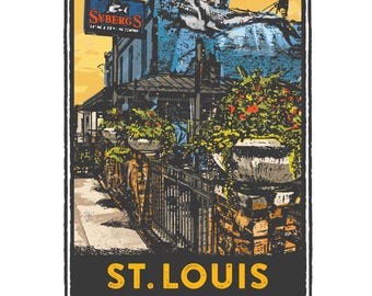 St. Louis Gesture Series, Syberg's, St Louis Art, Travel Print, Home Decor, Wedding Gift, House Warming, Giclée Print