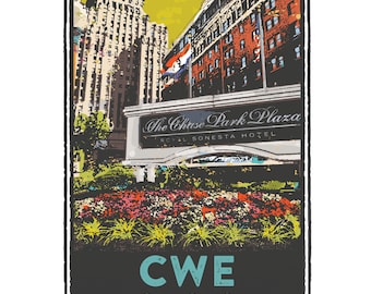 St. Louis Gesture Series, The Chase Park Plaza in Central West End, St Louis Art, Travel Print, Home Decor, Wedding Gift, House Warming