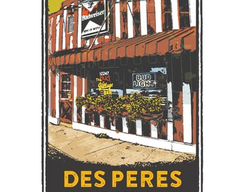 St. Louis Gesture Series, The Village Bar in Des Peres, St Louis Art, Travel Print, Home Decor, Wedding Gift, House Warming, Giclée Print