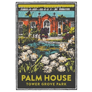 St. Louis Gesture Series, The Palm House in Tower Grove Park, St Louis Art, Travel Print, Home Decor, Wedding Gift, House Warming