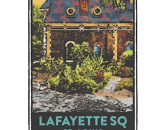St. Louis Gesture Series, Lafayette Square's Park House, St Louis Art, Travel Print, Home Decor, Wedding Gift, House Warming, Giclée Print