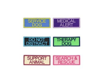 1.25 by 3.50 Inch Custom Patch for Working Dogs - Iron on or Hook and Loop Fastener Available