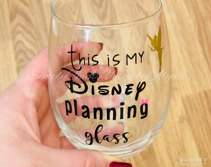 This is My Disney Planning Glass Wine Glass, Travel Planning, Agent