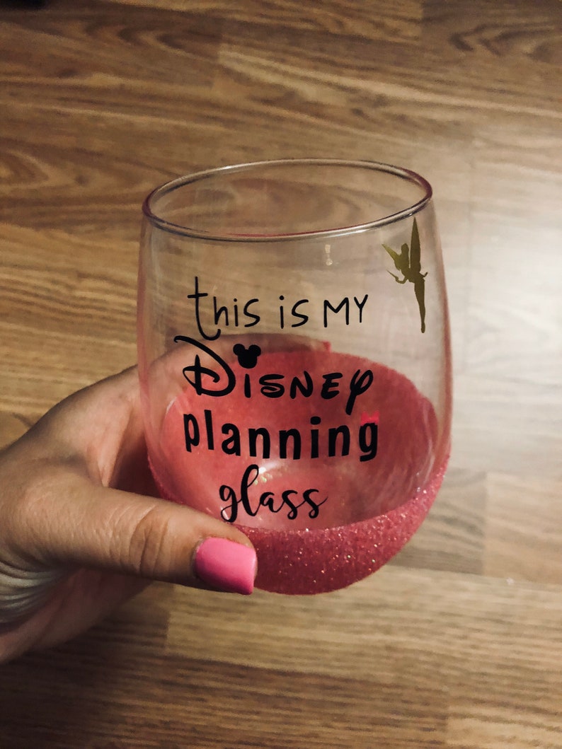 This is my Disney planning glass wine glass travel planning Etsy