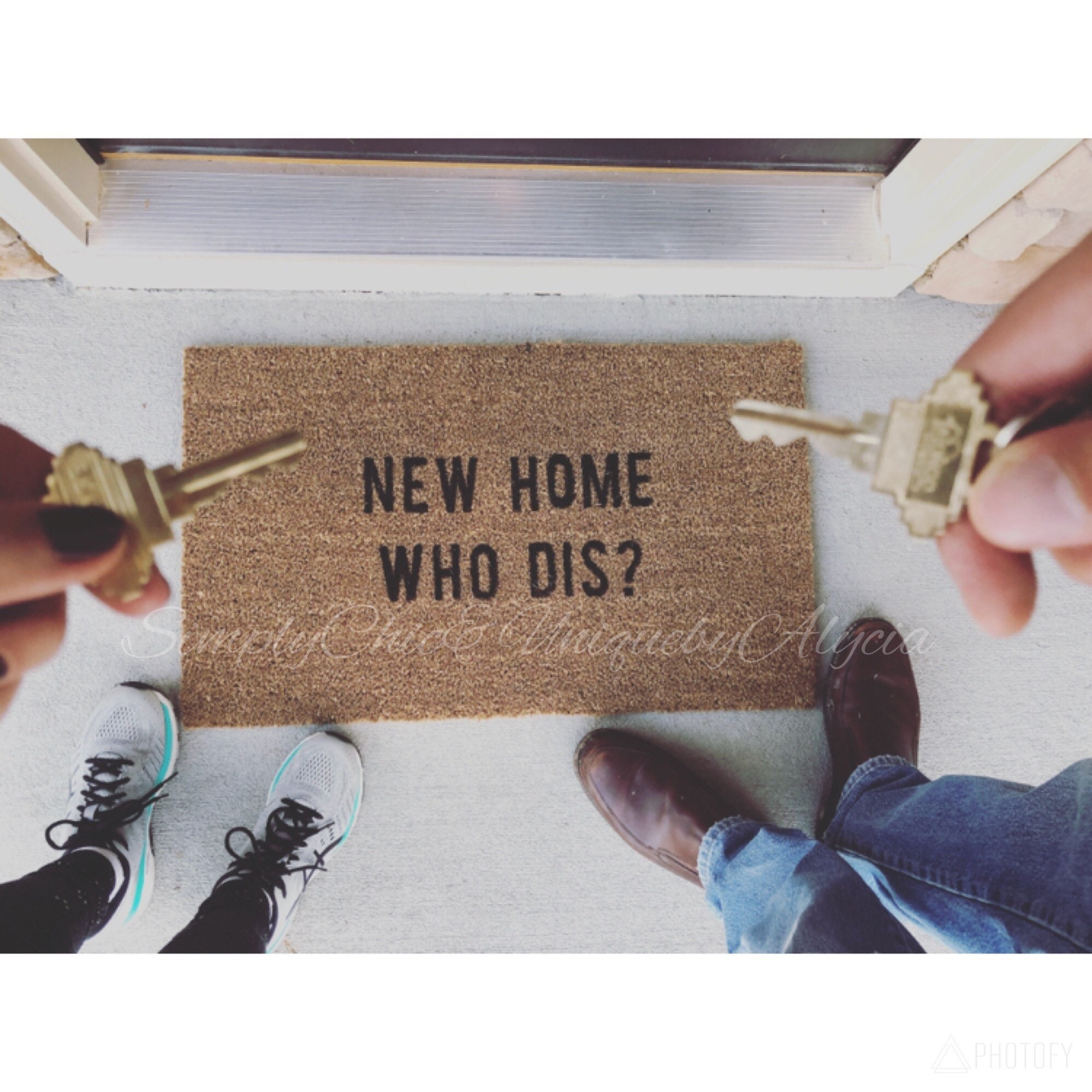 New Home Who Dis Doormat Hand Painted Welcome Front Door - Etsy Sweden