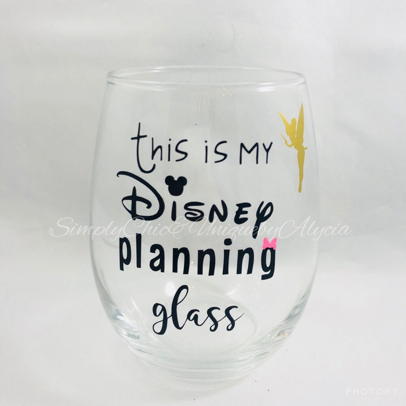 This is my Disney planning glass wine glass travel planning Etsy