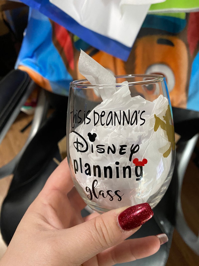 This is my Disney planning glass wine glass travel planning Etsy