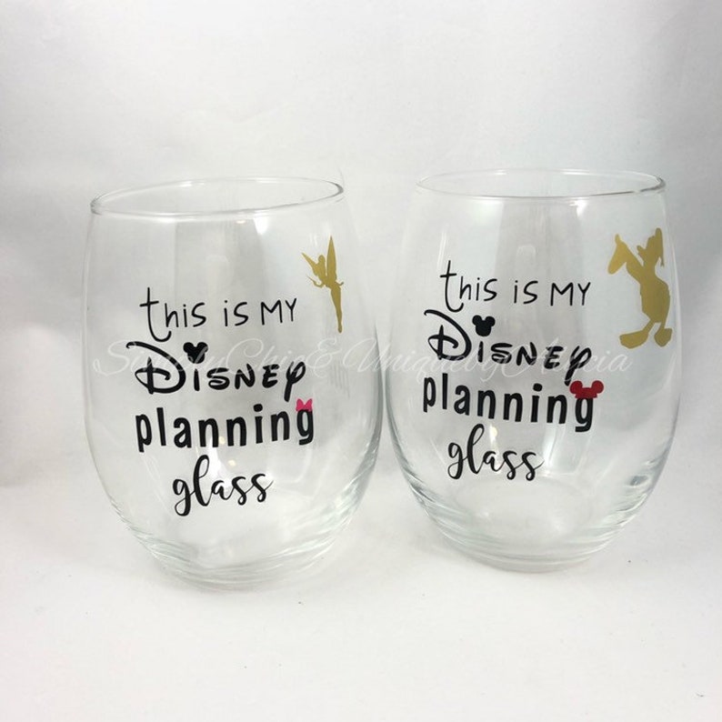 This is my Disney planning glass wine glass travel planning Etsy