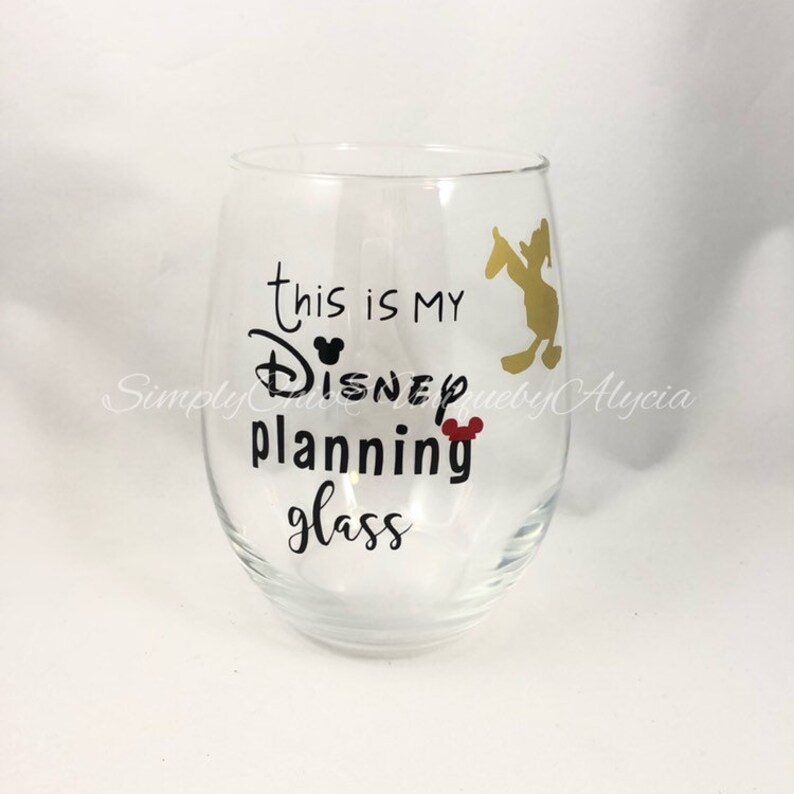 This is my Disney planning glass wine glass travel planning Etsy