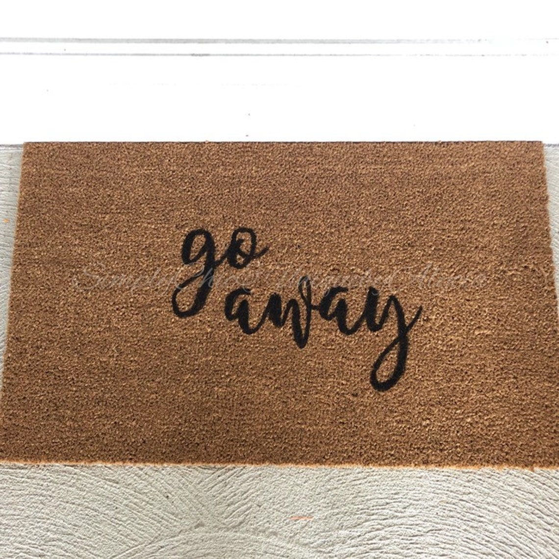 Go away doormat funny doormat hand painted front Etsy