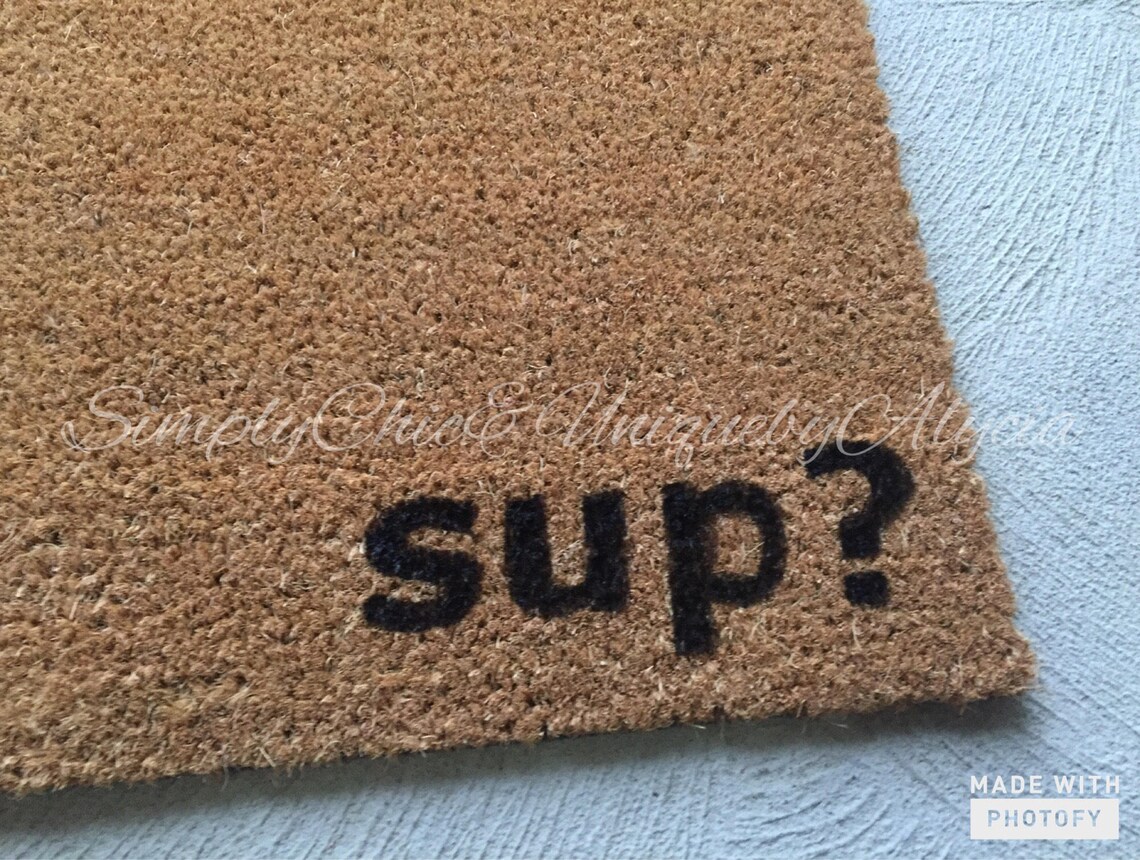 Funny mat Sup doormat whats up doormat hello rug Etsy
