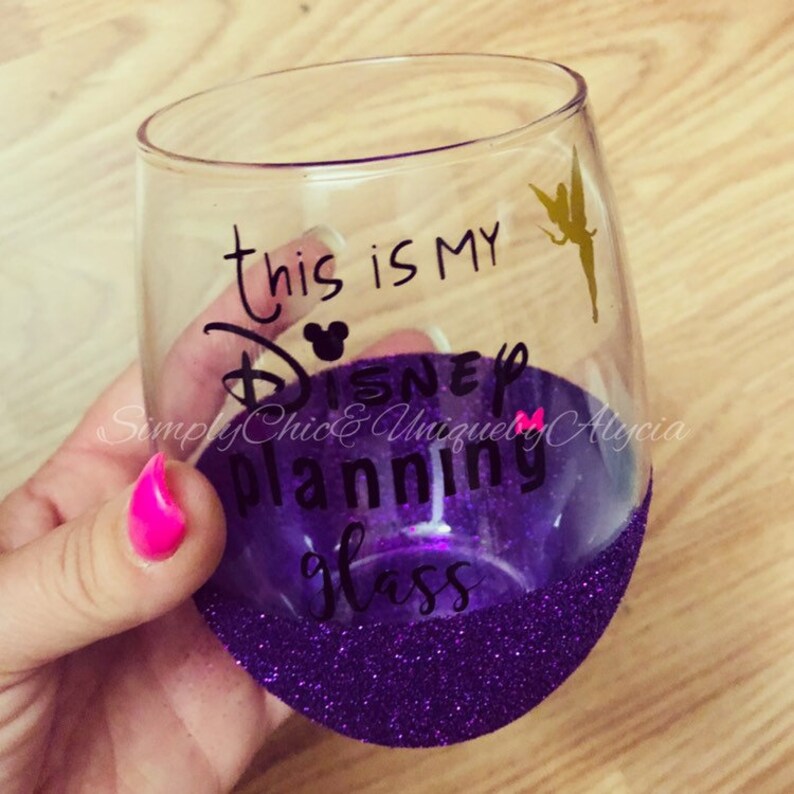 This is my Disney planning glass wine glass travel planning Etsy