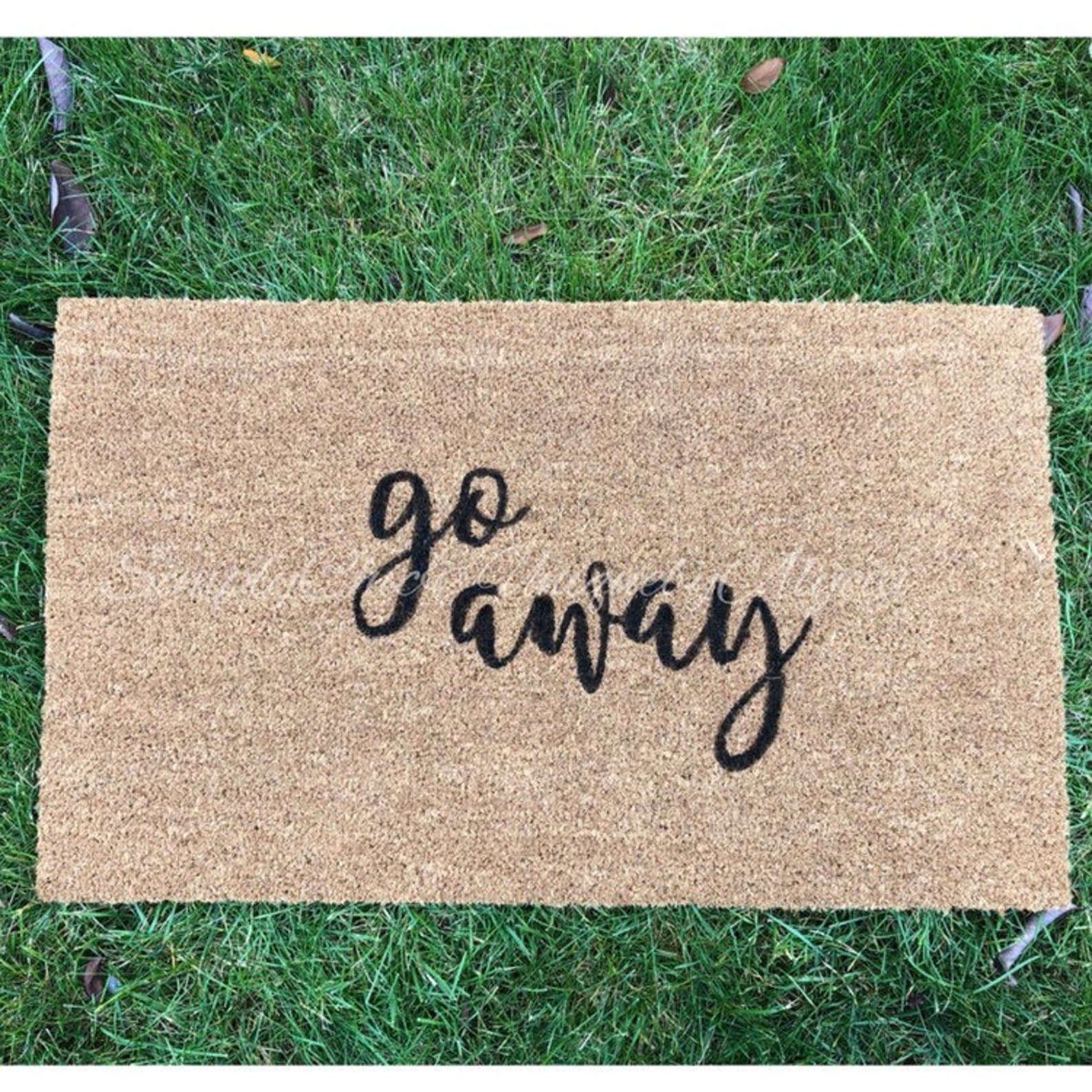 Go away doormat funny doormat hand painted front Etsy