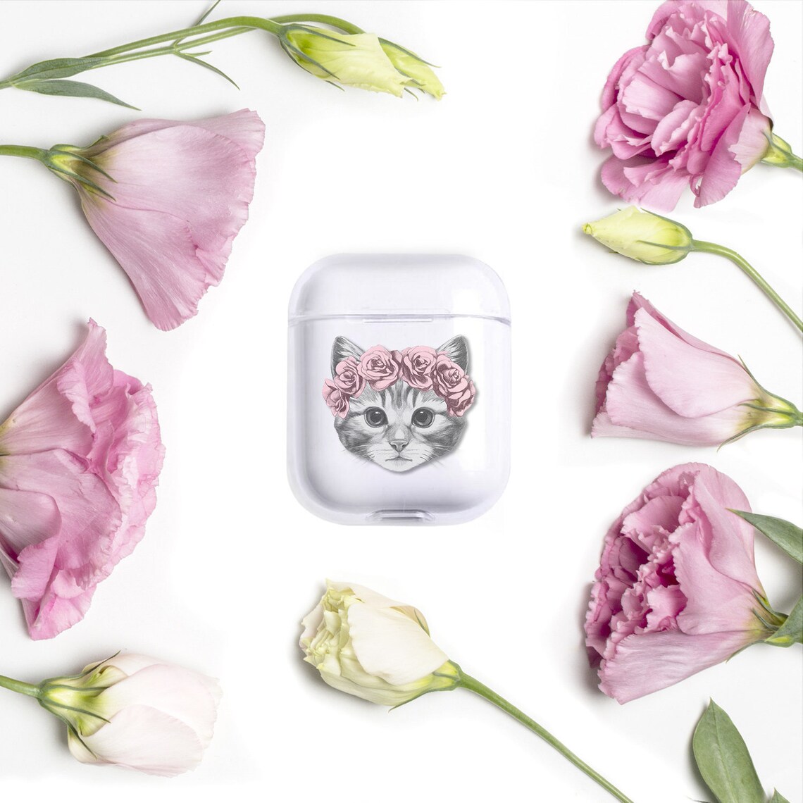 Cute Cat Airpods Holder Animal Print Airpods Protective Case Etsy