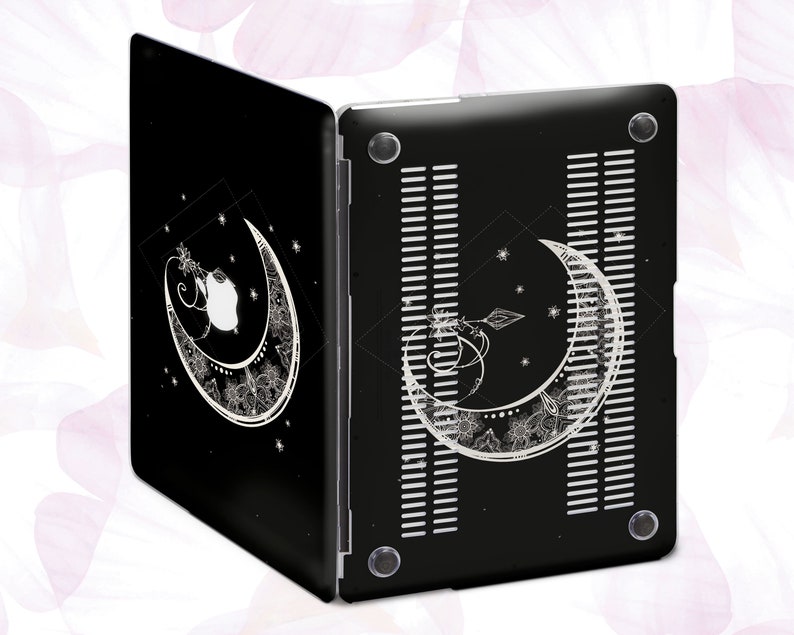 Moon Macbook Pro 13 2019 Black Case Macbook Case Macbook Hard Etsy