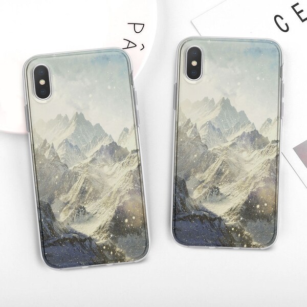 Mountains iPhone XS Max Case Samsung S22 Plus Himalayan Mountains iPhone XR Case Snow Capped iPhone 8 Case iPhone 7 Case Art Phone CBB1563