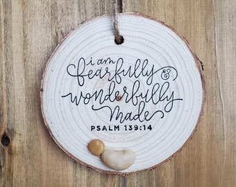 Expecting Mother Gift Bump’s First Ornament Expecting Mother’s Day Gift I am Fearfully and Wonderfully Made Psalm Verse Nursery Wall Decor
