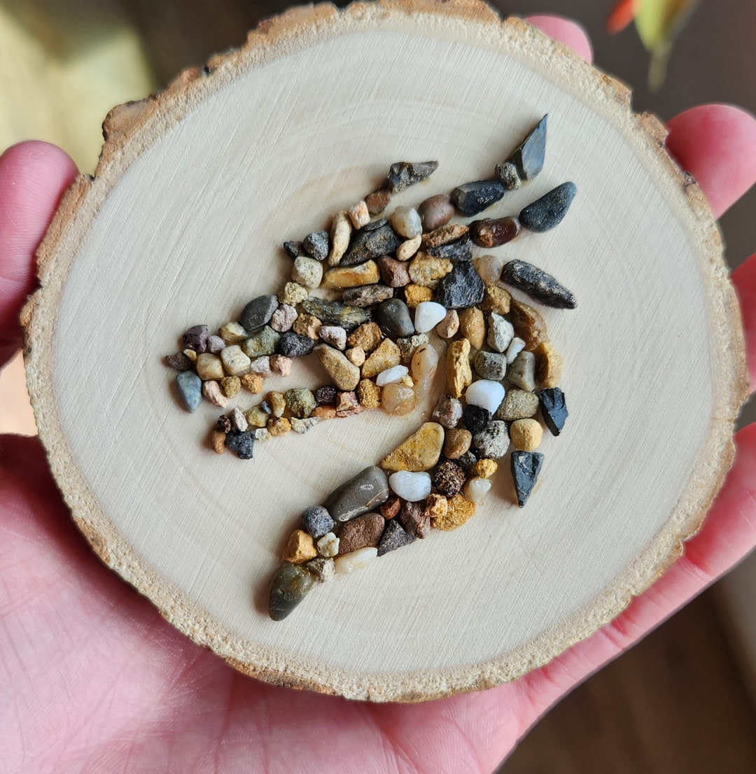 Pebble Fantasy Dragon Art Ornament Renaissance Wedding Gift Vintage