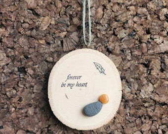 Forever In My Heart Ornament Pregnancy and Infant Loss Keepsake Ornament First Christmas Ornament Pebble Art