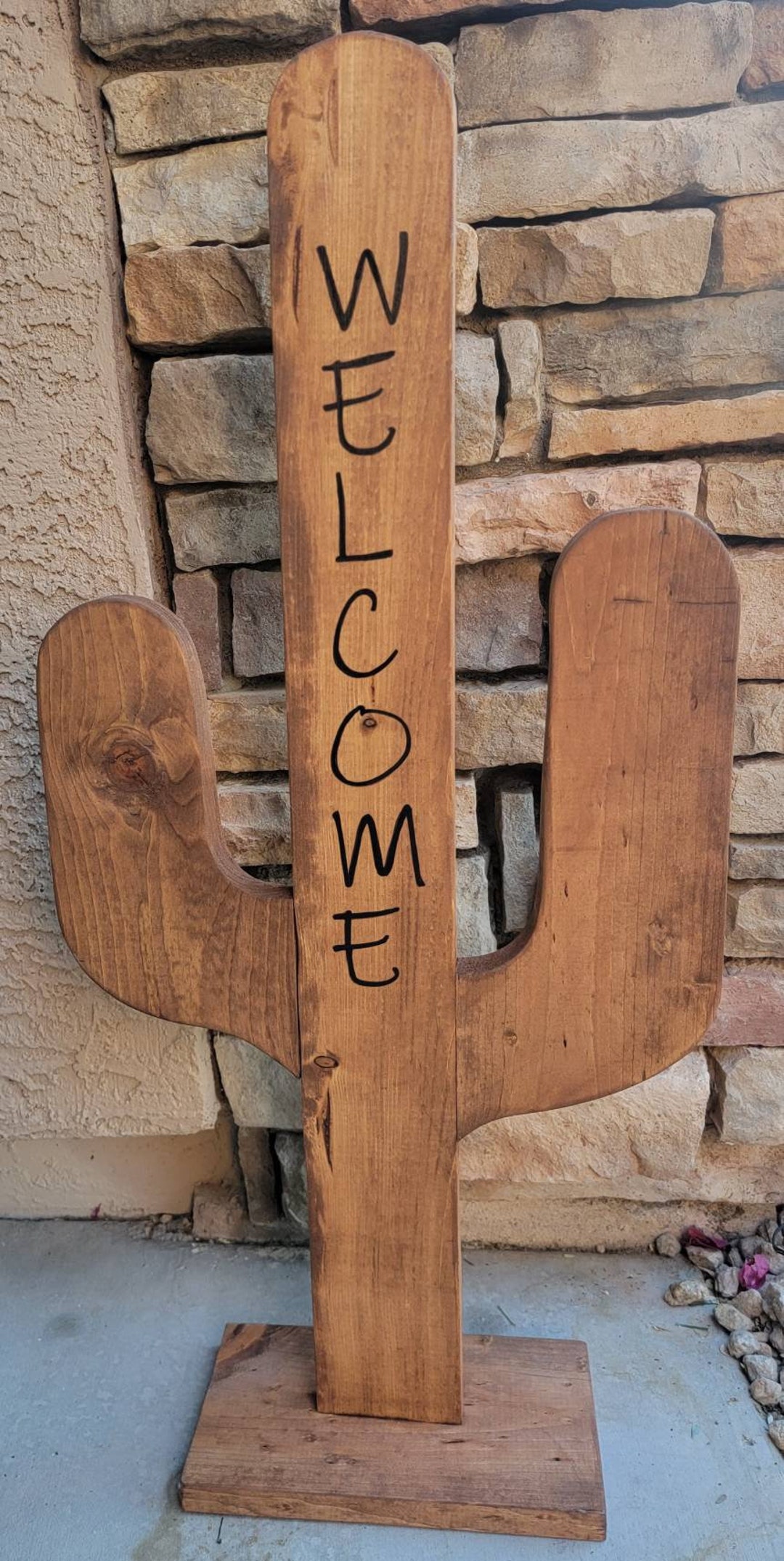 Cactus Sign Wood Cactus Front Door Sign Standing Cactus Sign Front Door ...