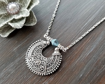 Usstore Women Fashion Bohemian Gypsy Festival Silver Necklace Coin Collar Statement Tassel Pendants Gift