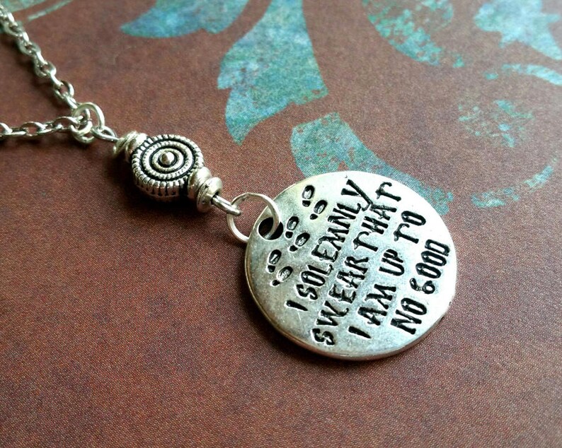 I solemnly Swear I/'m Up to No Good Necklace Pop Culture Jewelry Geek Jewelry