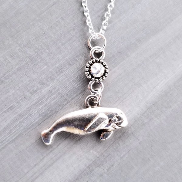 Manatee Necklace / Manatee Pendant / Manatee Jewelry / Manatee Charm / Manatee Gift / Geek Necklace / Gift for her