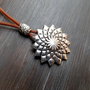 Concho Necklace / Medallion  Necklace / Southwestern Leather Necklace / Cord Necklace / Bohemian Jewelry / Mandala Necklace