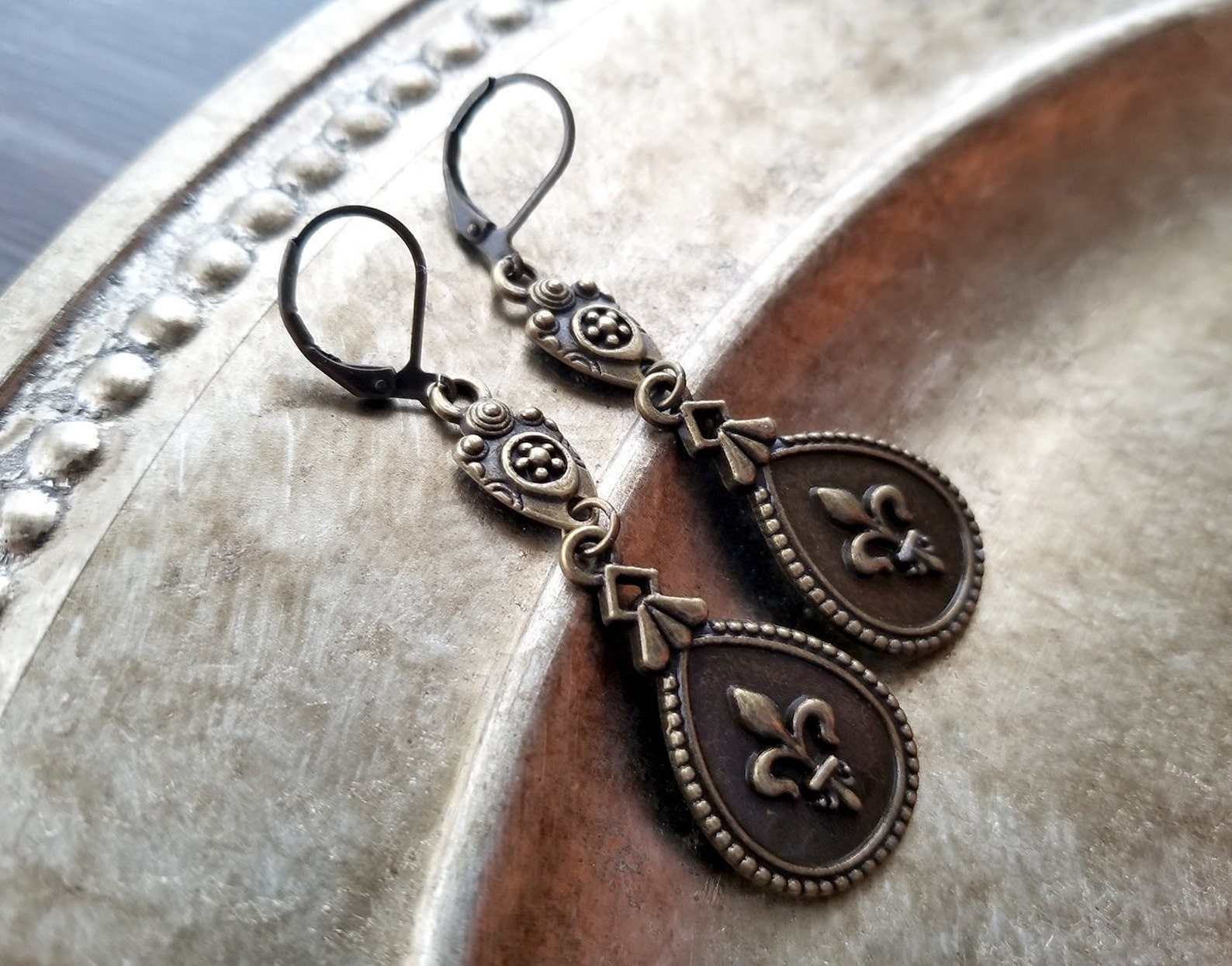 FLEUR DE LIS Earrings / New Orleans Earrings / New Orleans Etsy