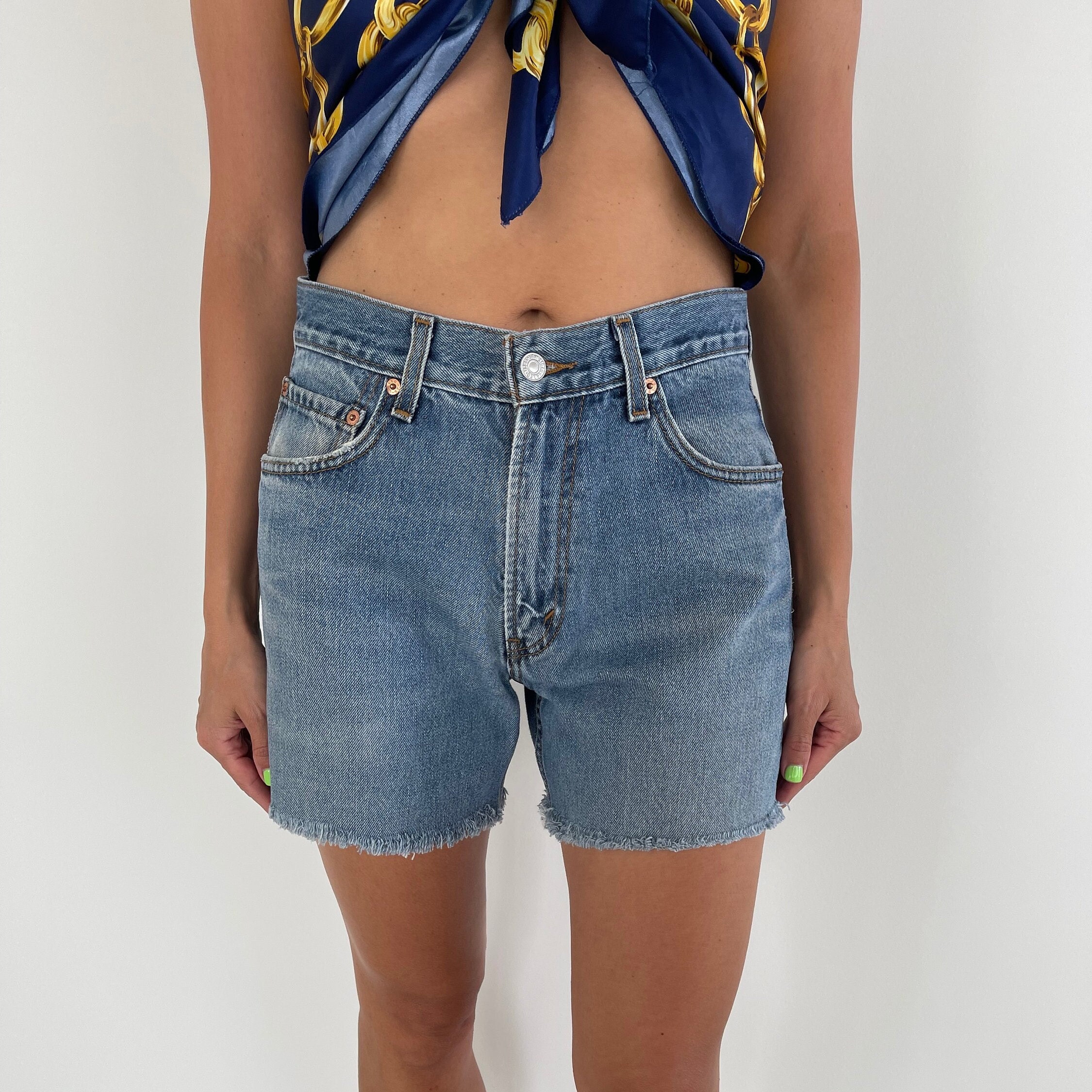 relaxed fit jean shorts womens
